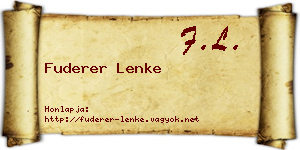 Fuderer Lenke névjegykártya